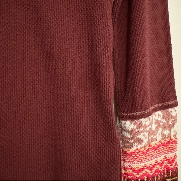 Free People | In The Mix Cuff Tee Rio Vino Purple Thermal Size Medium - Picture 7 of 10